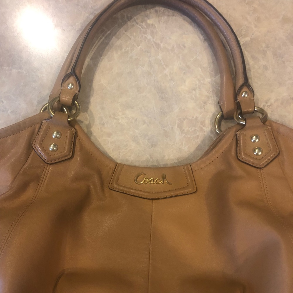 Authentic Coach Camel Leather Bag